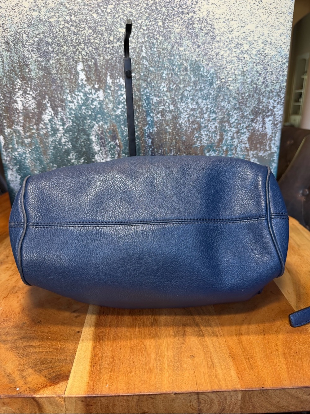 Michael Michael Kors Classic Vintage Navy Leather Satchel Crossbody Bag - Picture 7 of 17